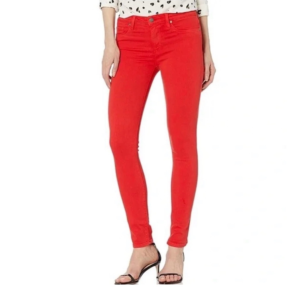 *HUDSON* Red Mid Rise Nico Super Skinny Pants Size 27